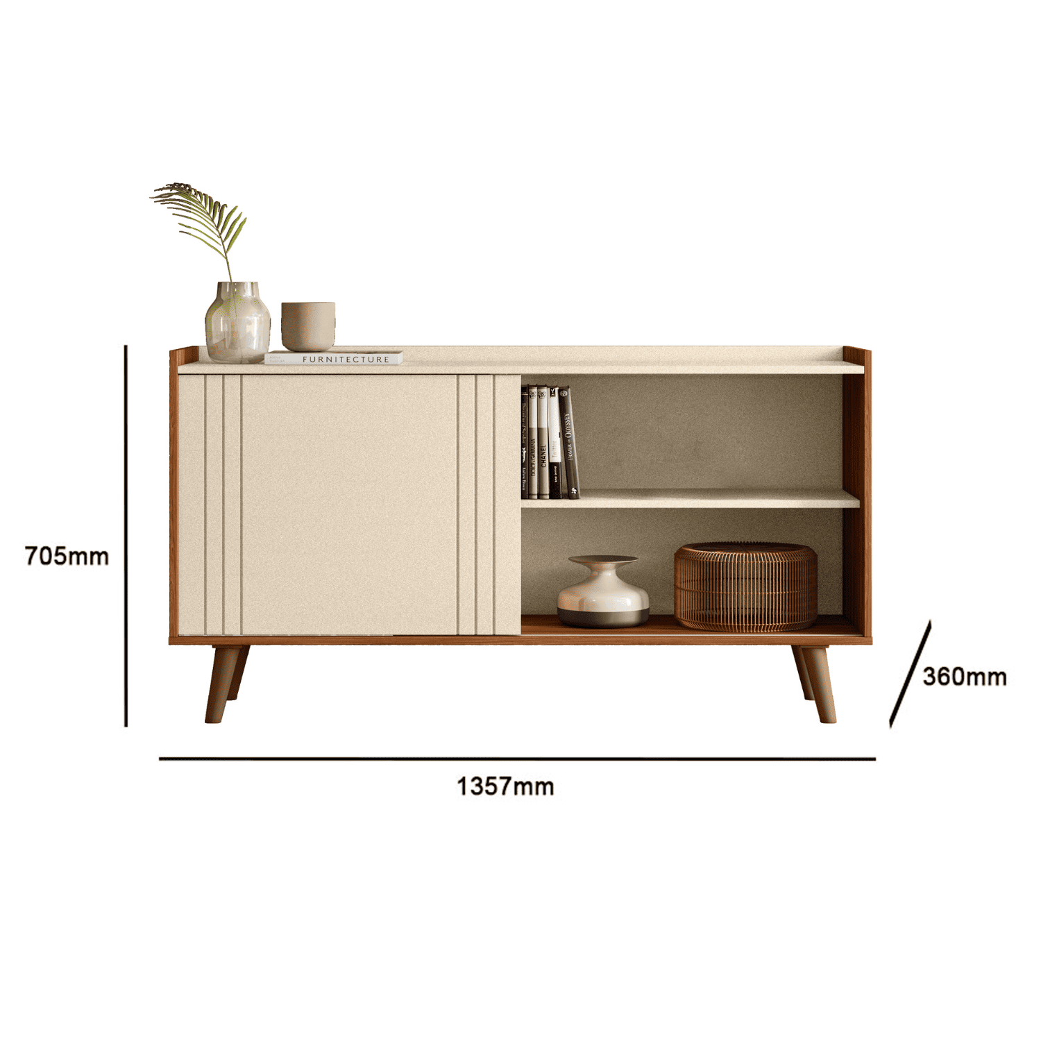 Rack TV 135x70x36 cm Beige Austin