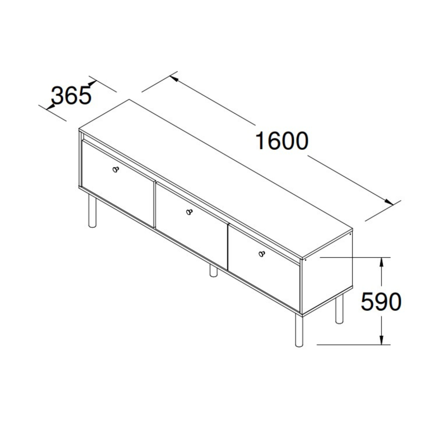 Rack TV 160x59x36 cm Memphis