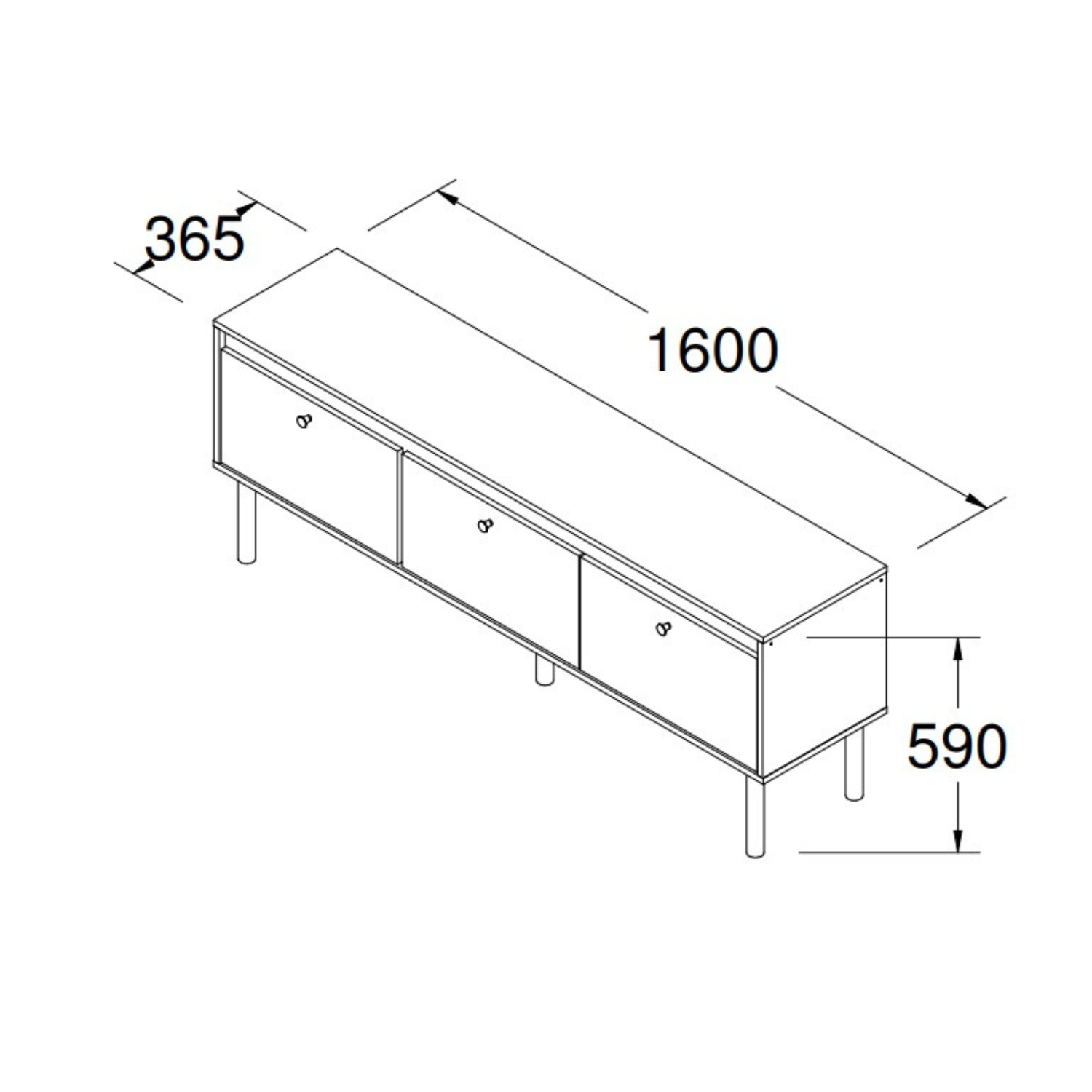 Rack TV 160x59x36 cm Memphis