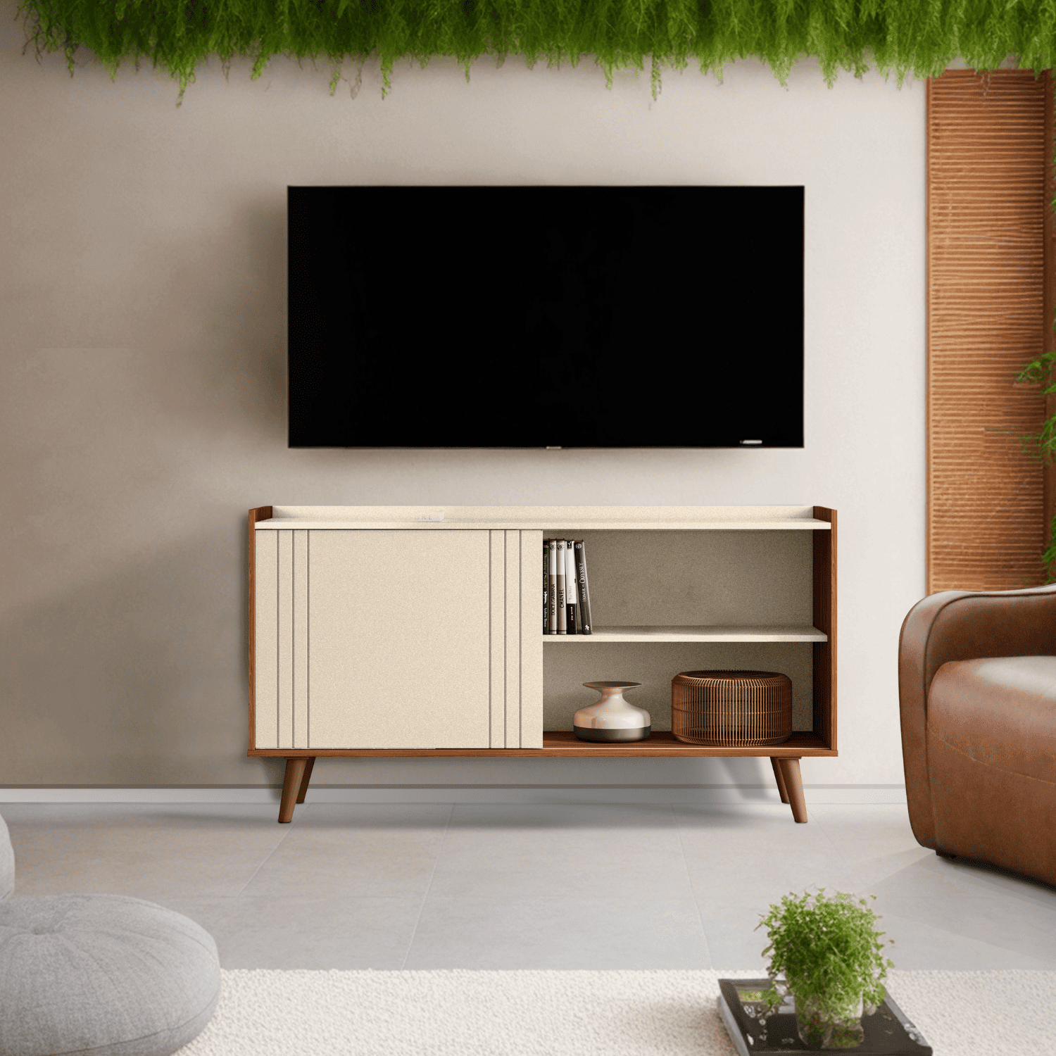 Rack TV 135x70x36 cm Beige Austin