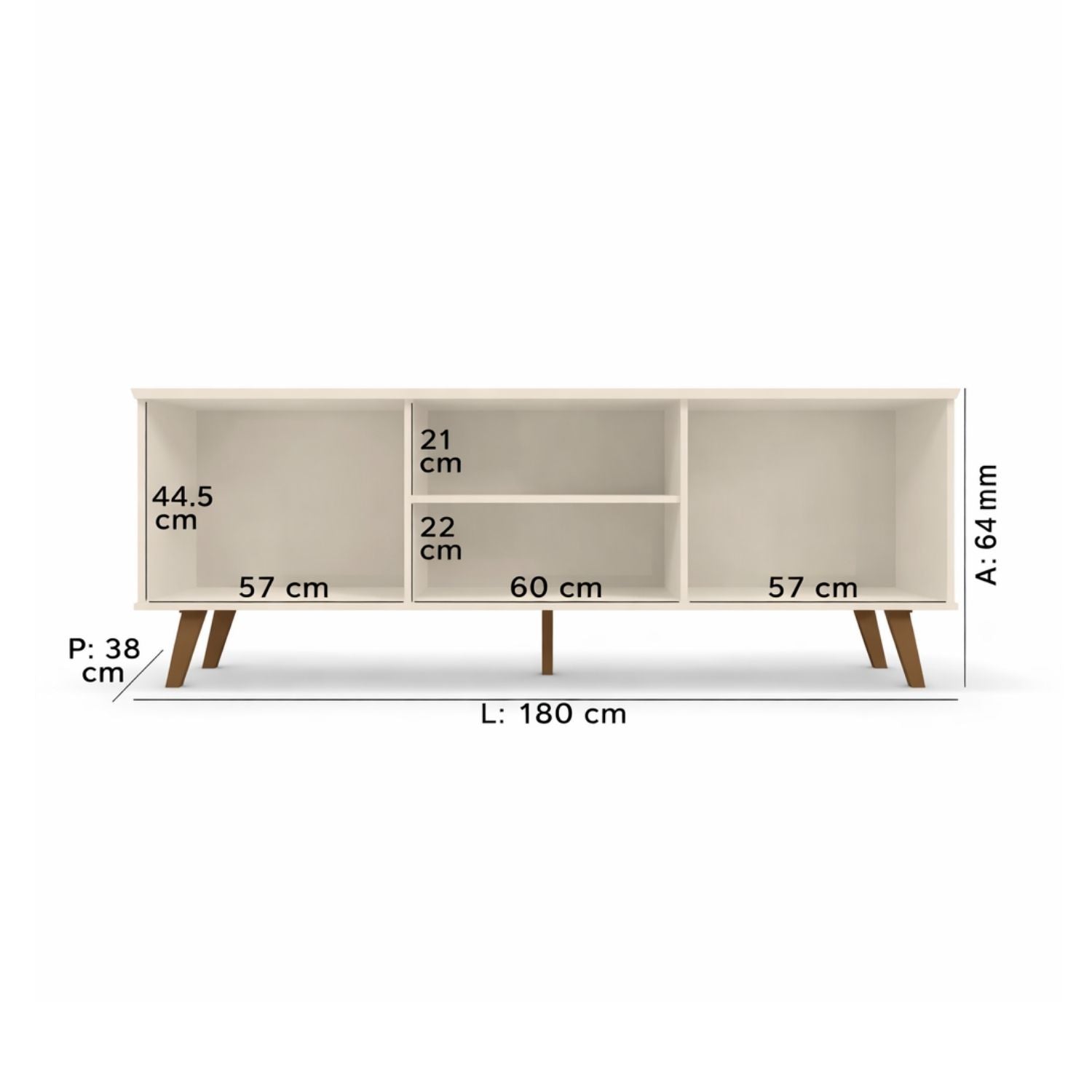 Rack TV 180x64x38 cm Beige Aracaju