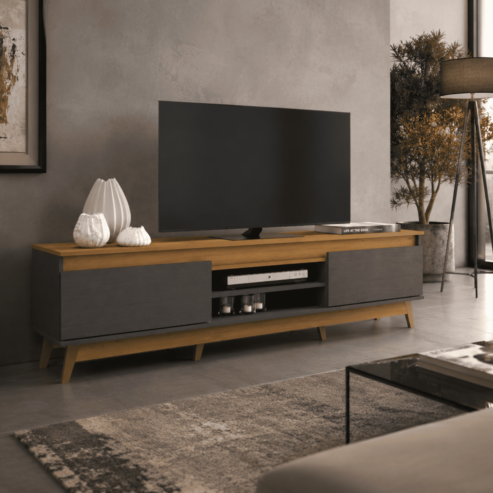 Rack para TV Texas Roble/Grafito