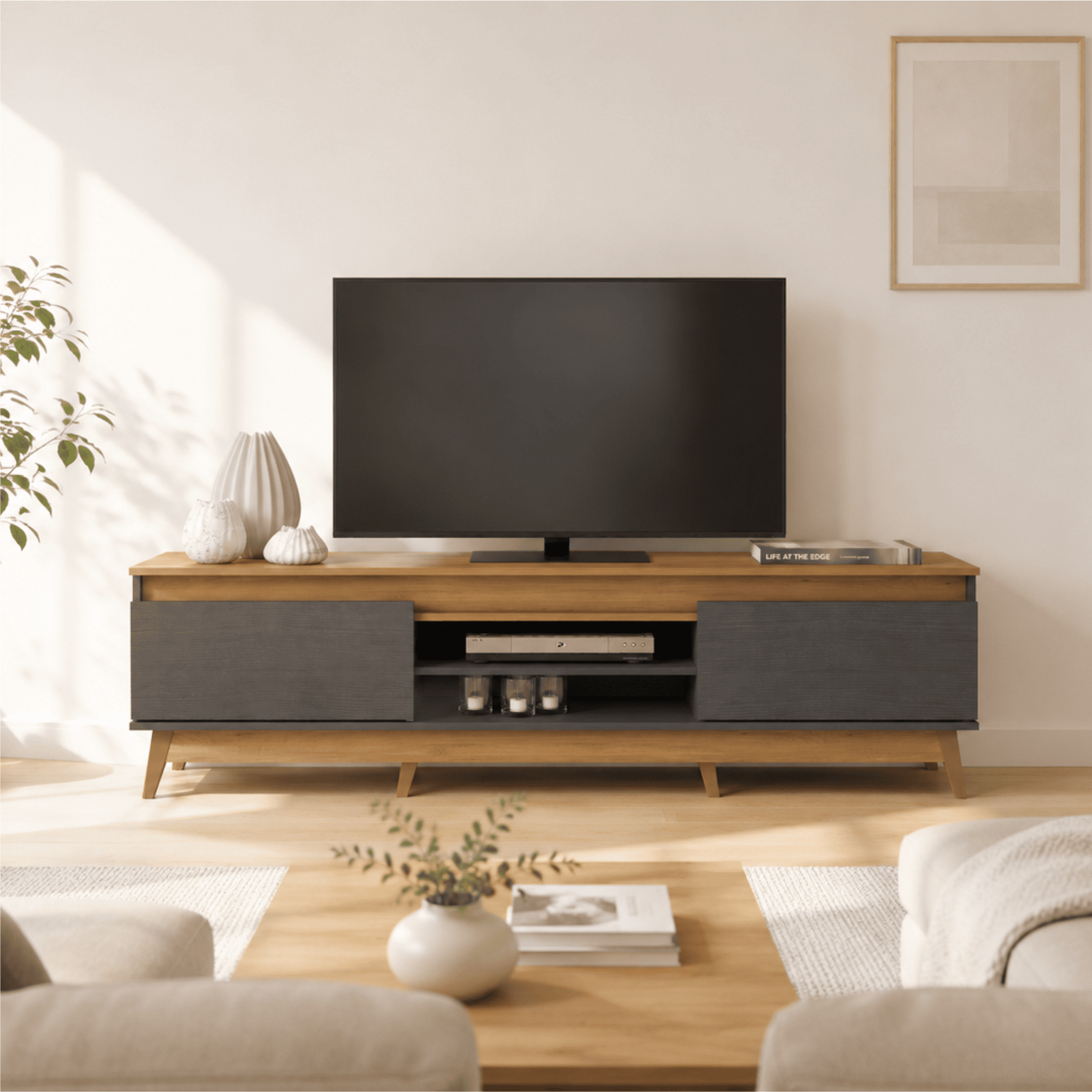 Rack para TV Texas Roble/Grafito