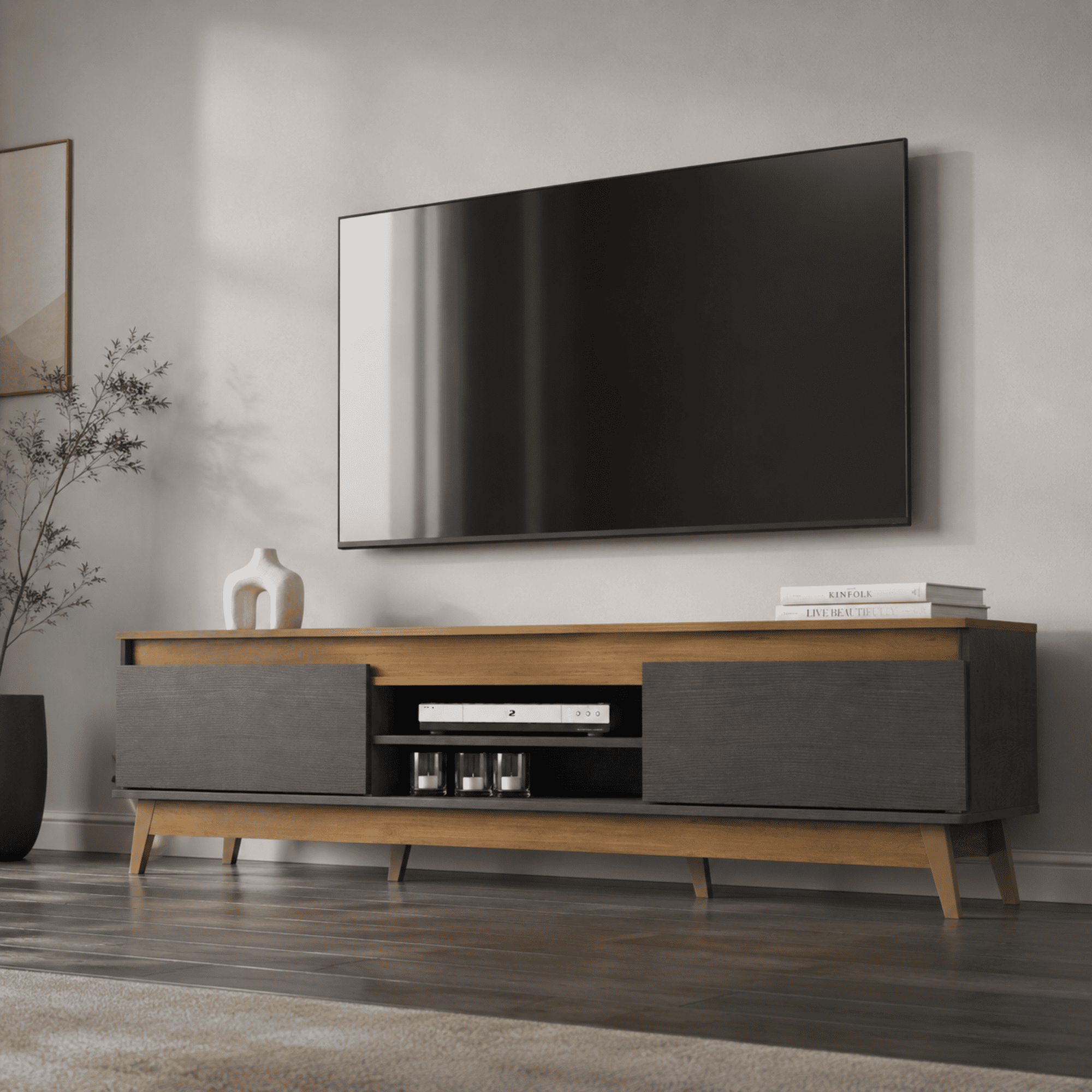 Rack para TV Texas Roble/Grafito