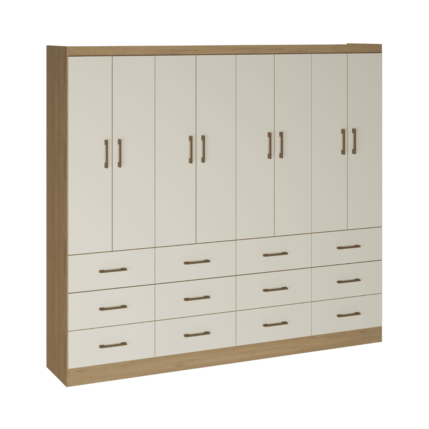 Clóset 8 Puertas · 12 Cajones 200x180x40 cm Beige