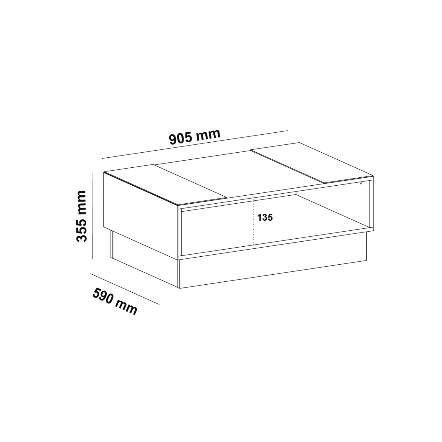 Mesa Centro 90x36x59 cm Detroit