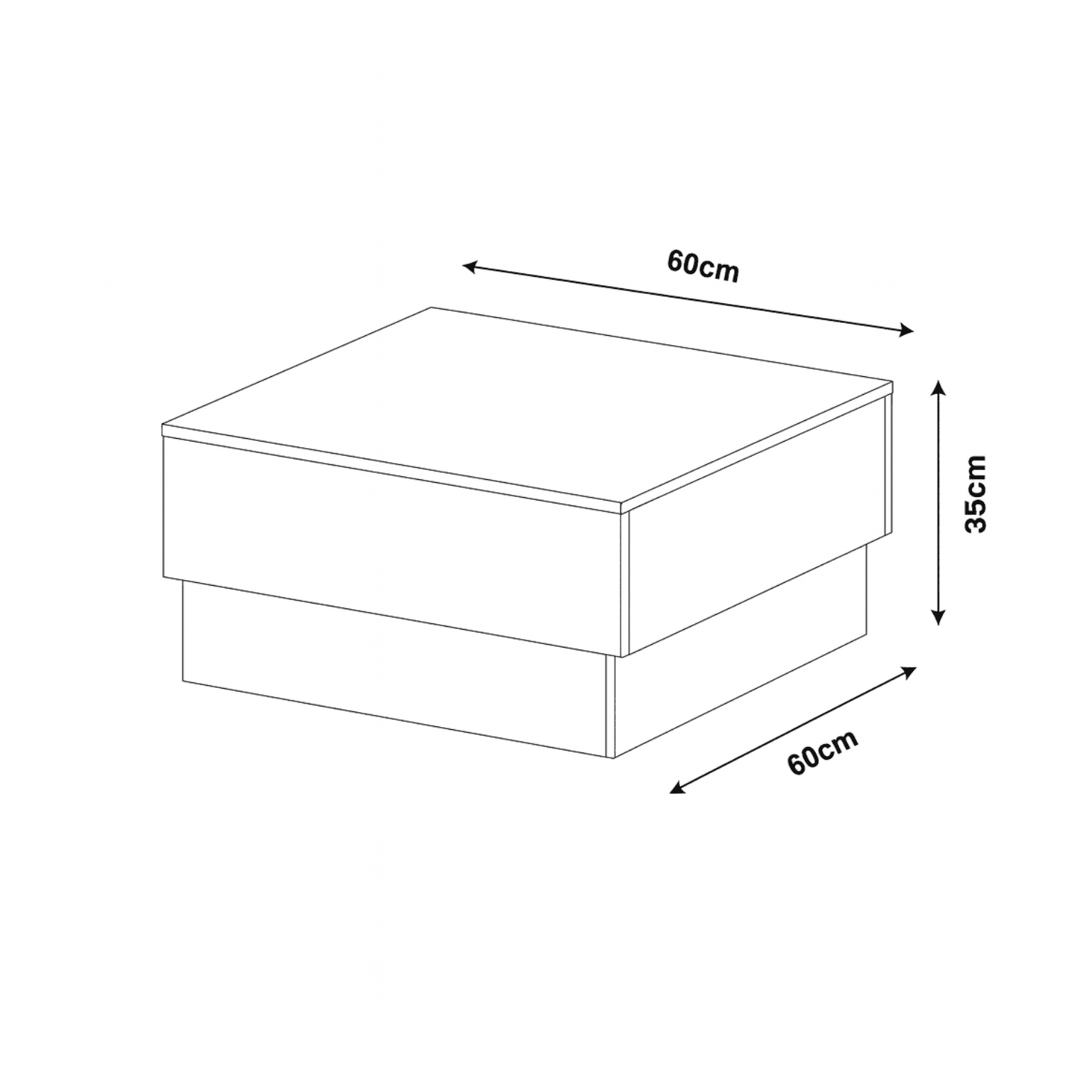 Mesa Centro 60x35x60 cm Parati