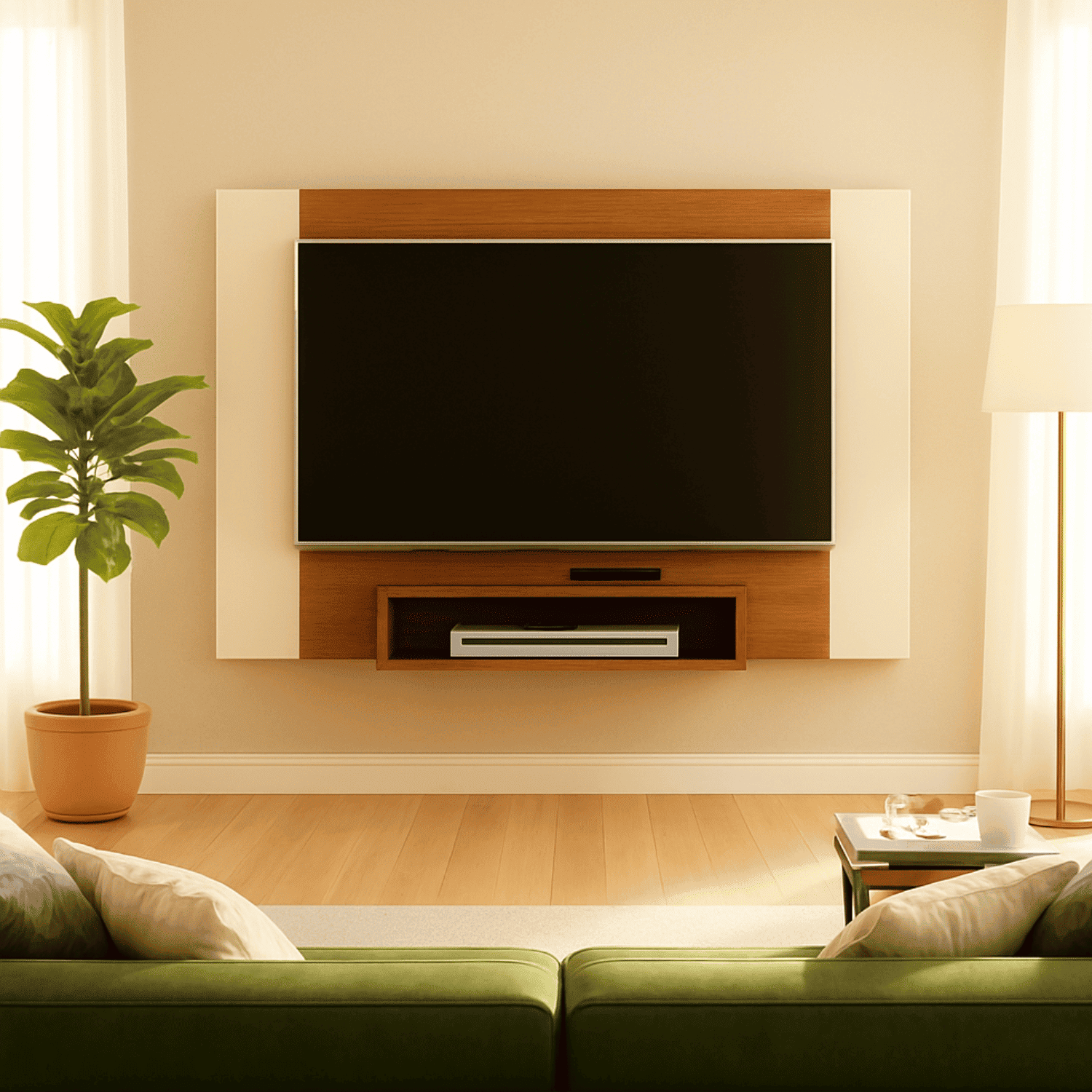 Panel TV 120x80x23 cm Beige