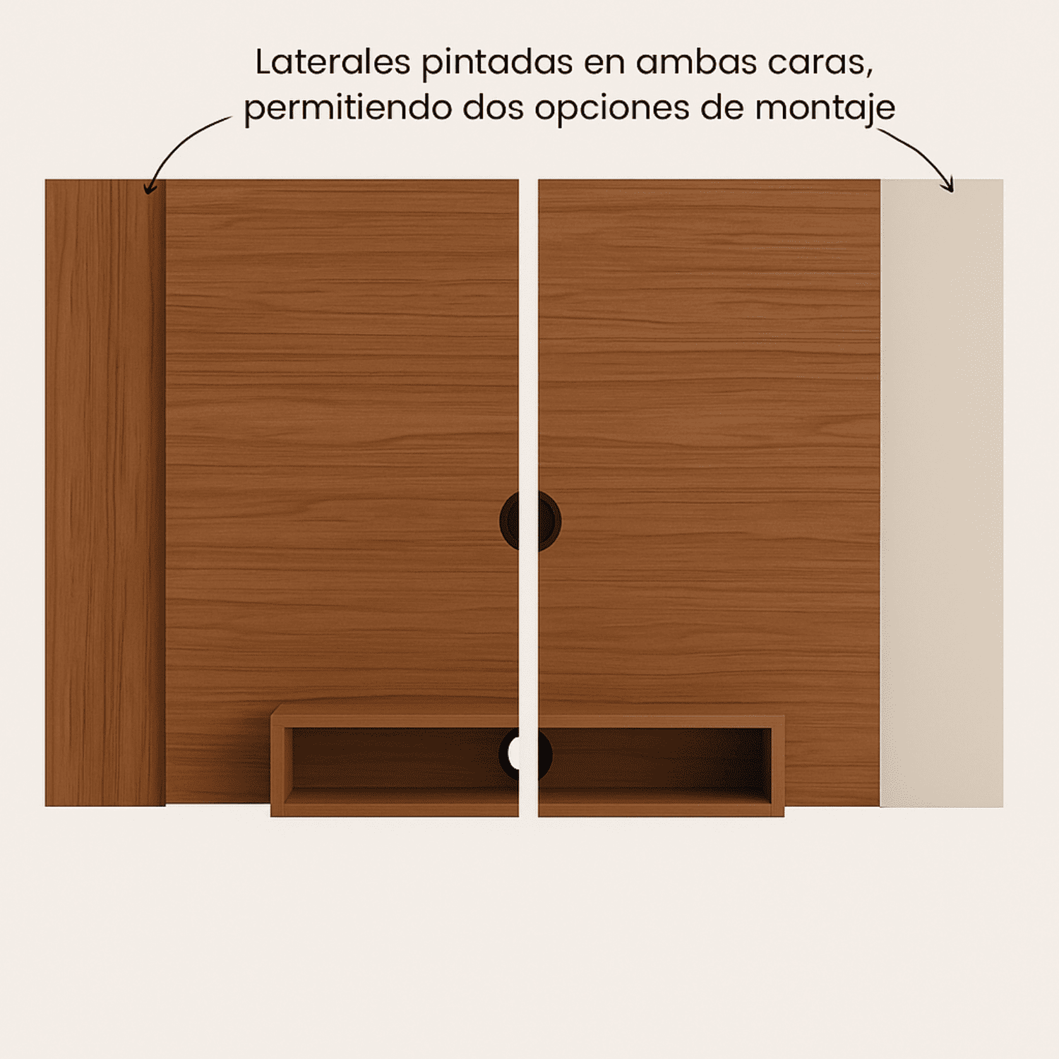 Panel TV 120x80x23 cm Beige