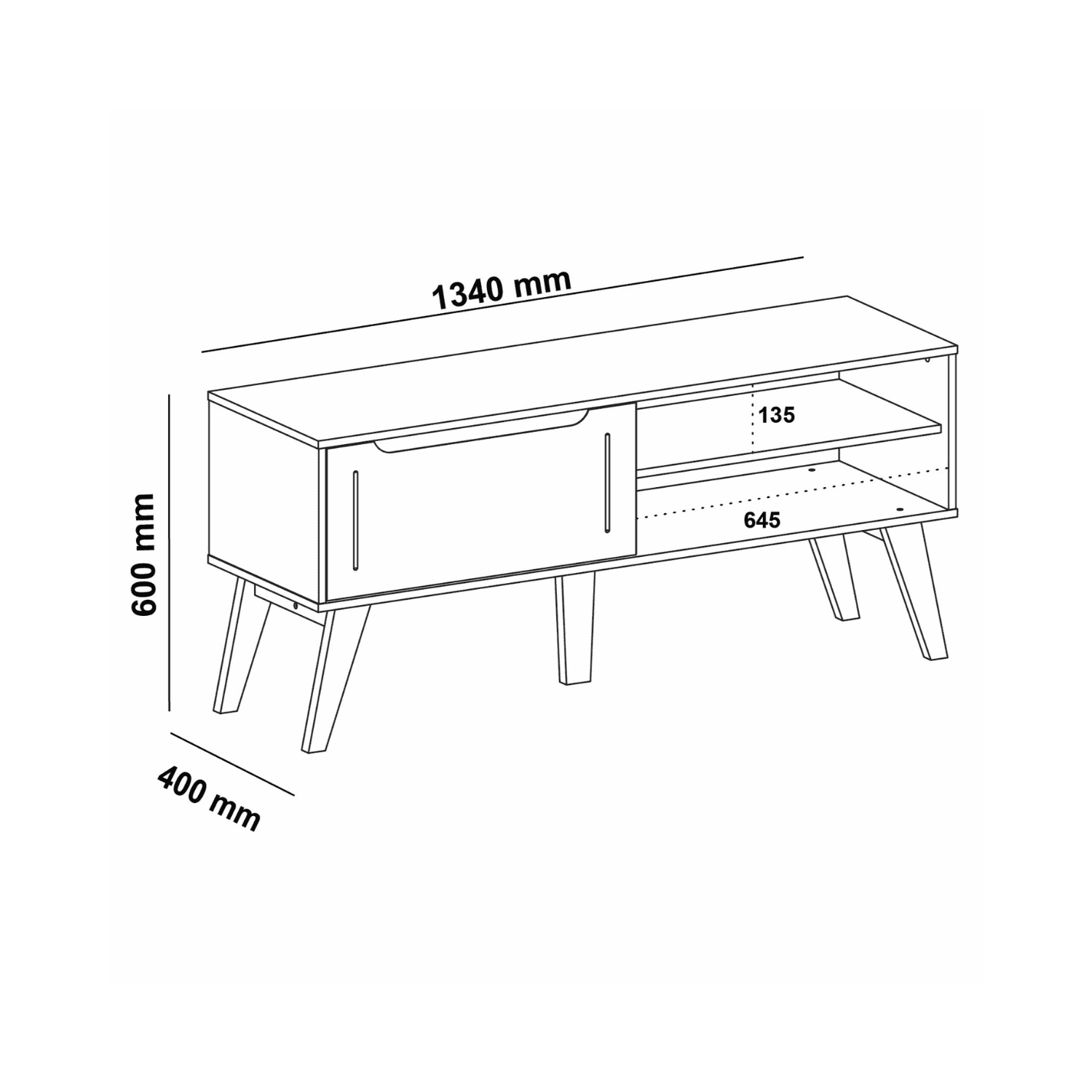 Rack TV 134x60x40 cm Lotus