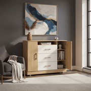 Cómoda 3 Cajones 2 Puertas 122x94x43 cm Multicolor