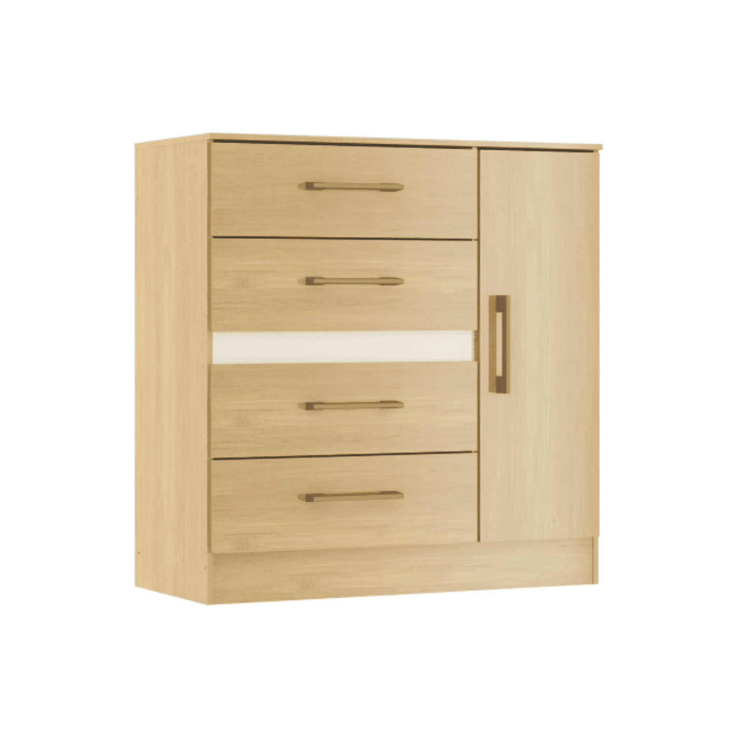 Cómoda 1 Puerta · 4 Cajones 90x93x40cm
