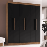 Clóset 6 Puertas · 2 Cajones 180x217x47 cm Negro New York