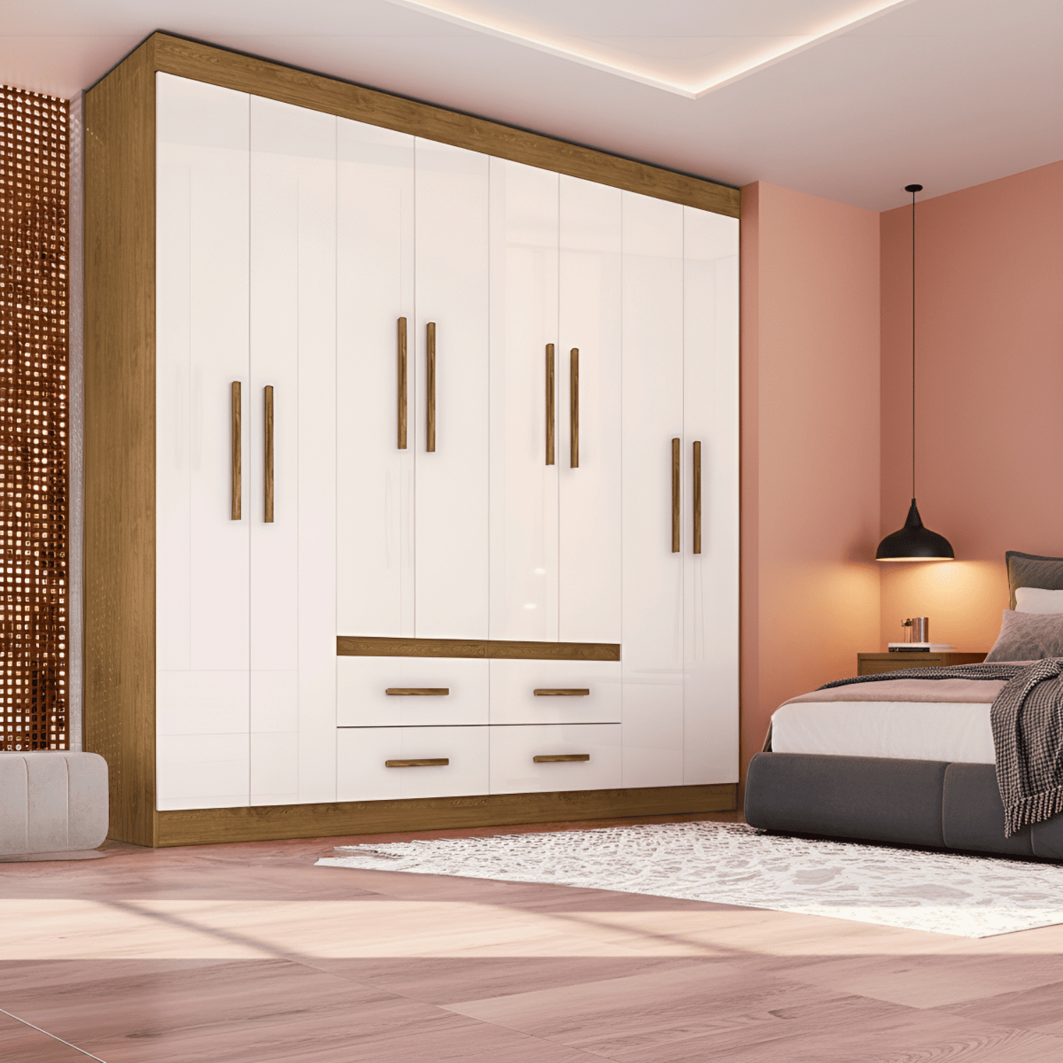Clóset 8 Puertas · 4 Cajones 206x200x45 cm Beige Las Vegas