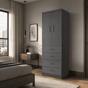 Closet 2 Puertas 4 Cajones Grafito