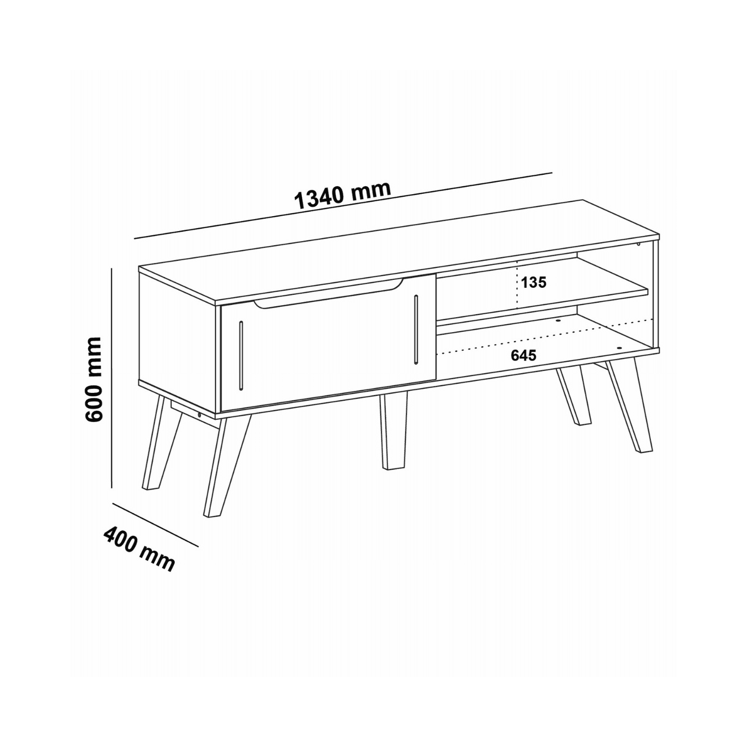 Rack TV 134x60x40 cm Lotus II