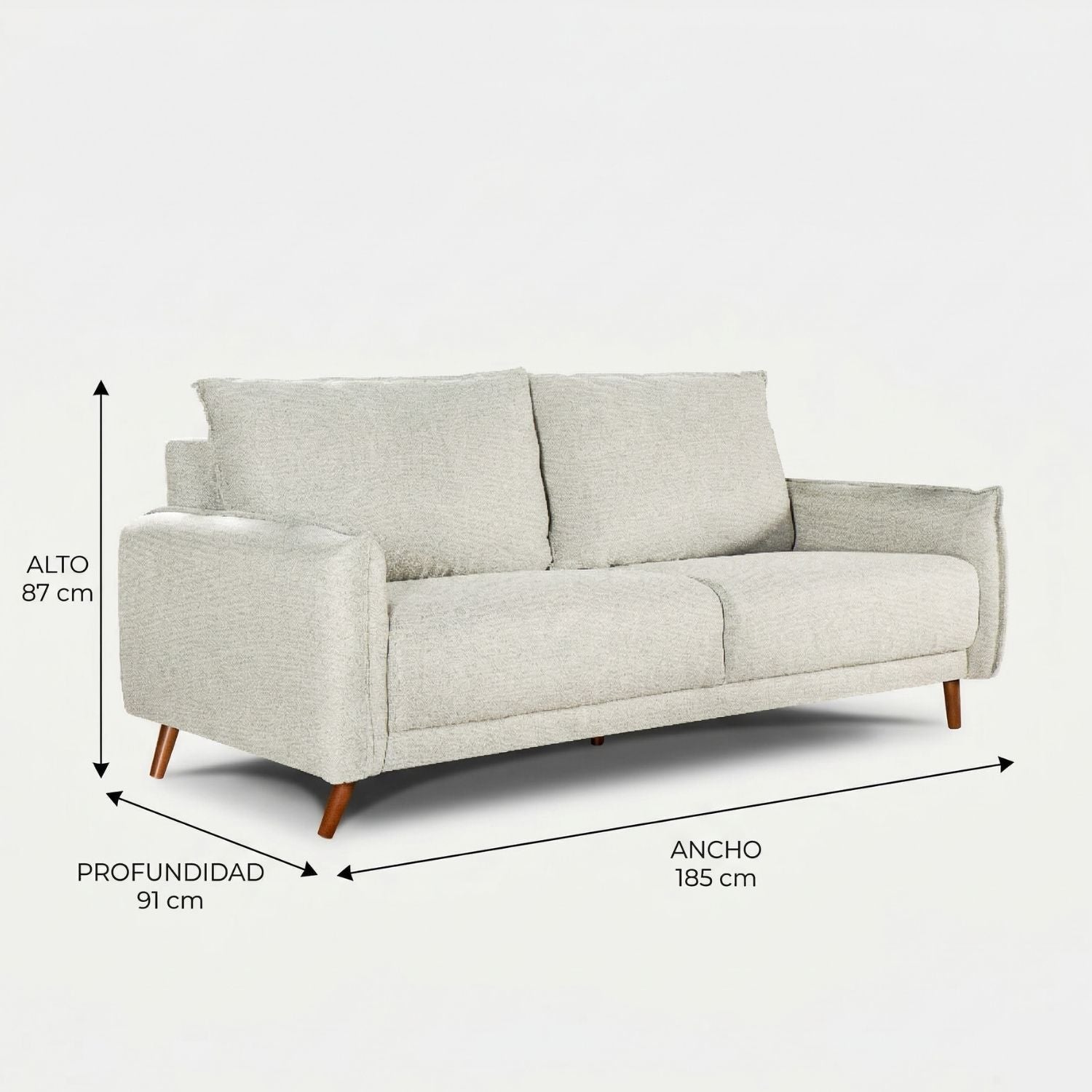 Sofá 3 Cuerpos Beige Charlotte