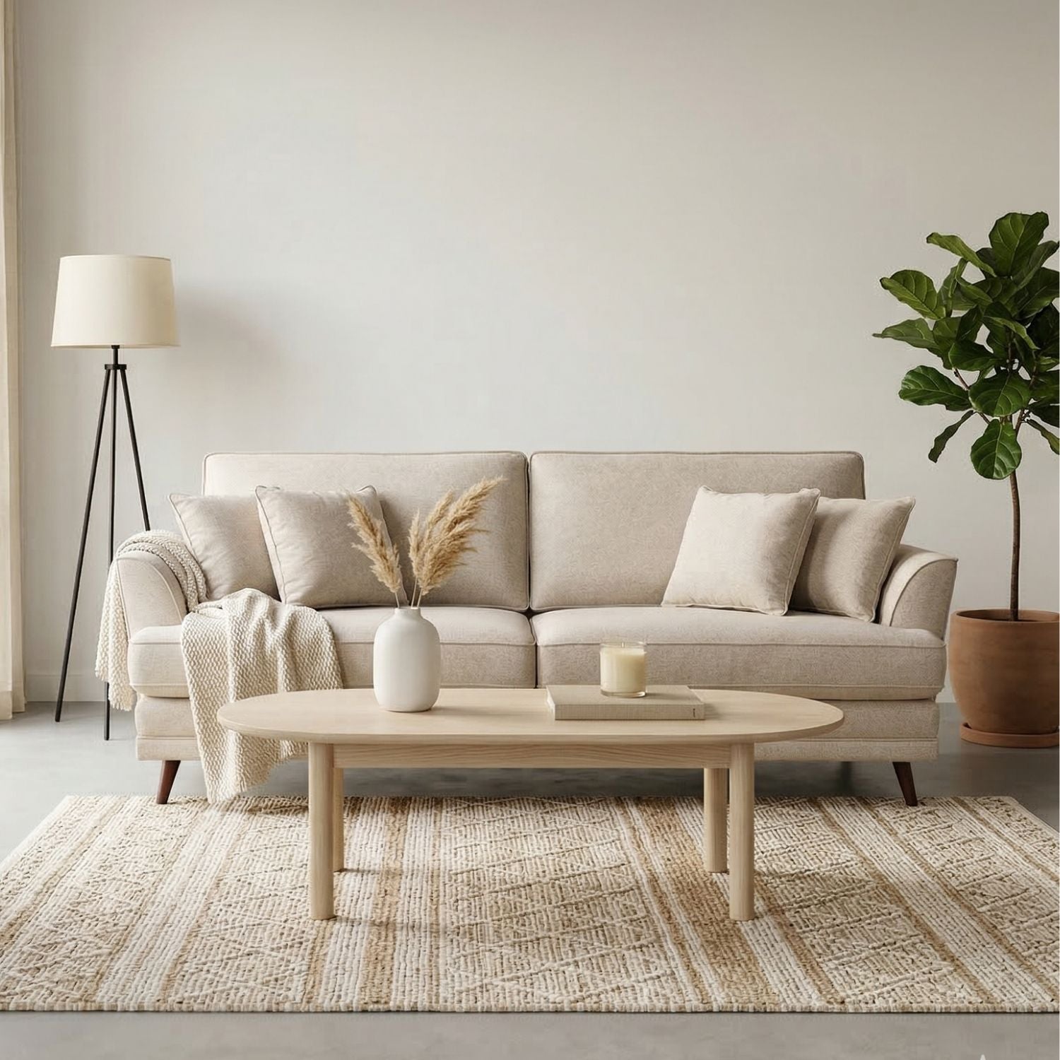 Sofá 3 Cuerpos Beige Tailandia