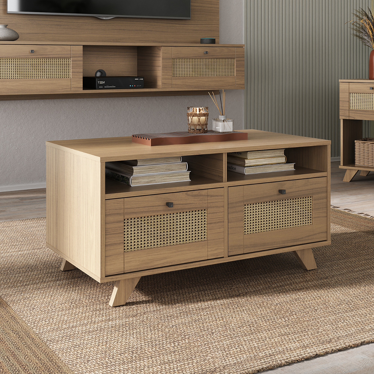 Mesa Centro 2 Cajones 91x46x50 cm Trama