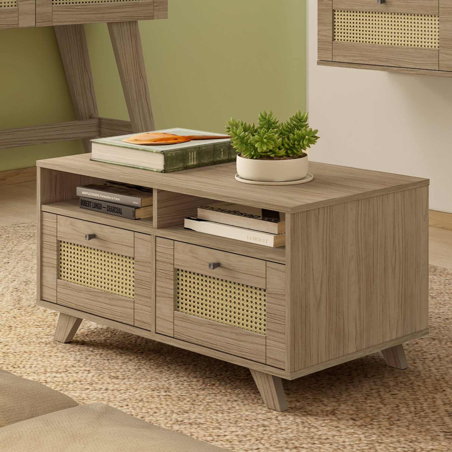 Mesa Centro 2 Cajones 91x46x50 cm Trama