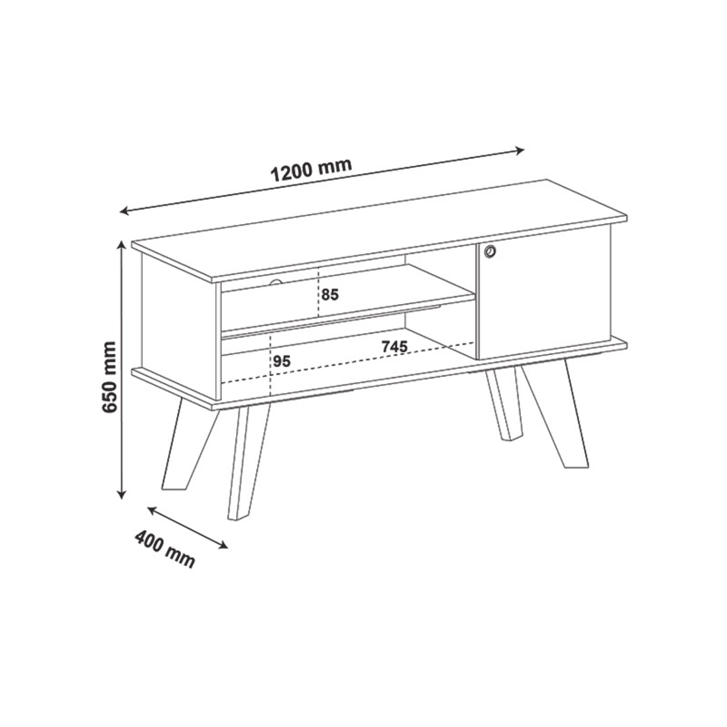 Rack TV 120x65x40 cm Frank