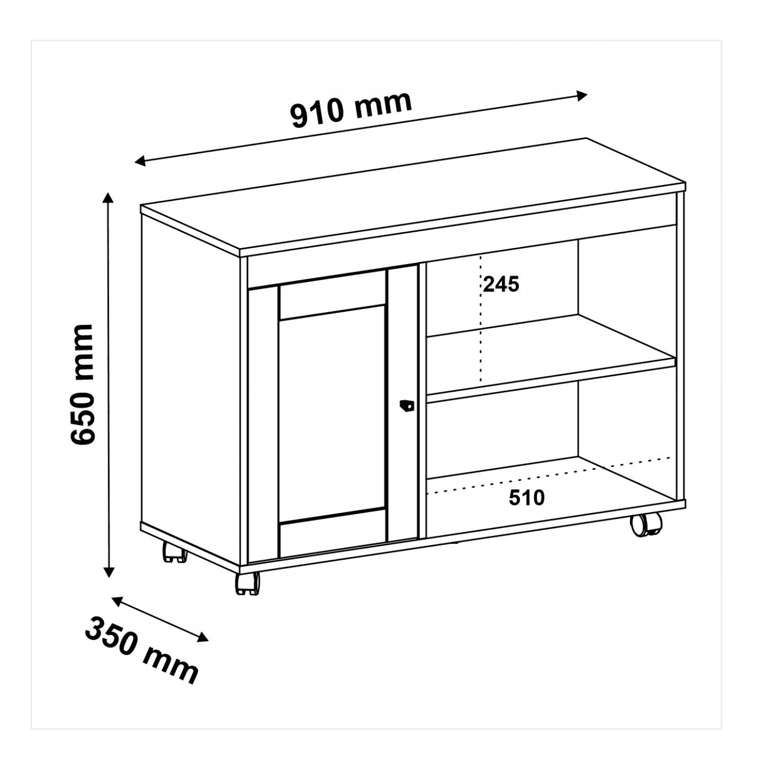 Rack TV 91x65x35 cm Sampa