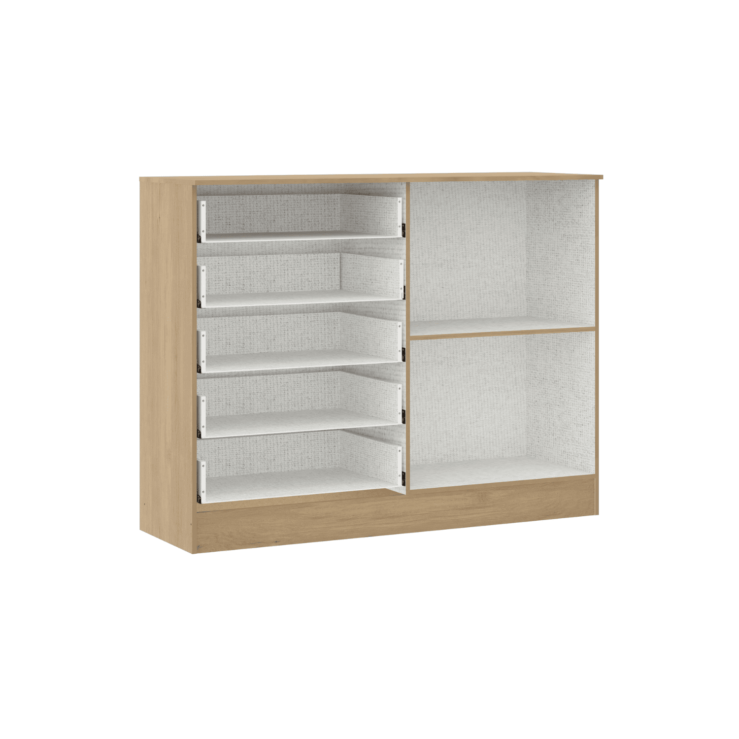 Cómoda 5 Cajones 2 Puertas 119x93x38 cm