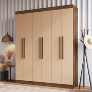 Clóset 6 Puertas · 2 Cajones 180x217x47 cm Beige New York