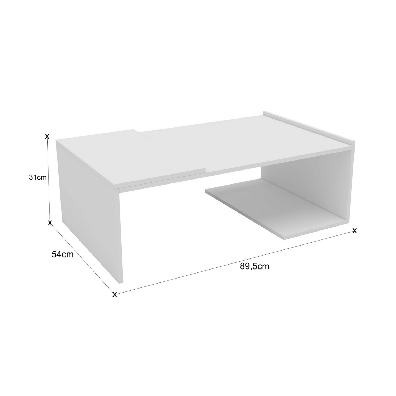 Mesa Centro 90x54x31 cm Blanco Torino