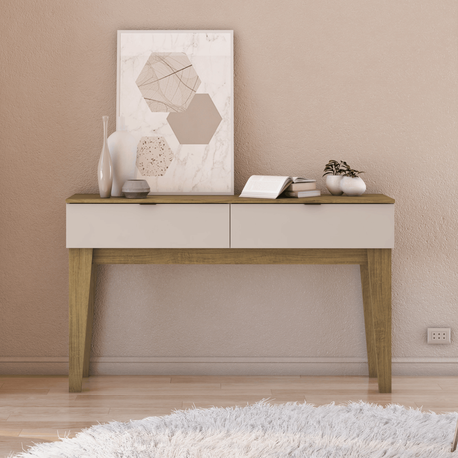 Mesa Arrimo 136x39x81 cm Beige Udine