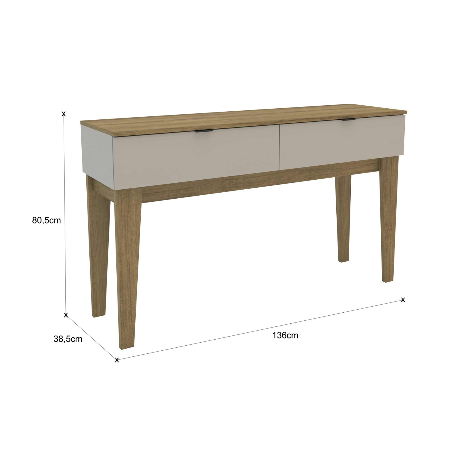 Mesa Arrimo 136x39x81 cm Beige Udine