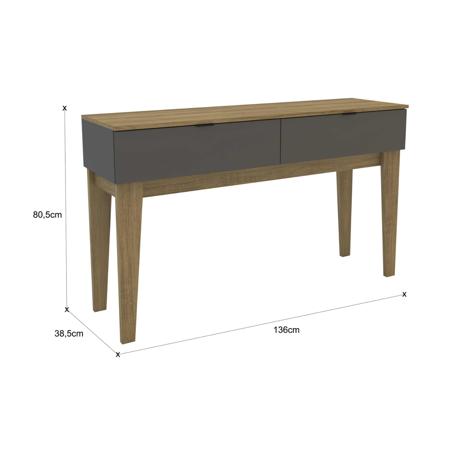 Mesa Arrimo 136x39x81 cm Udine
