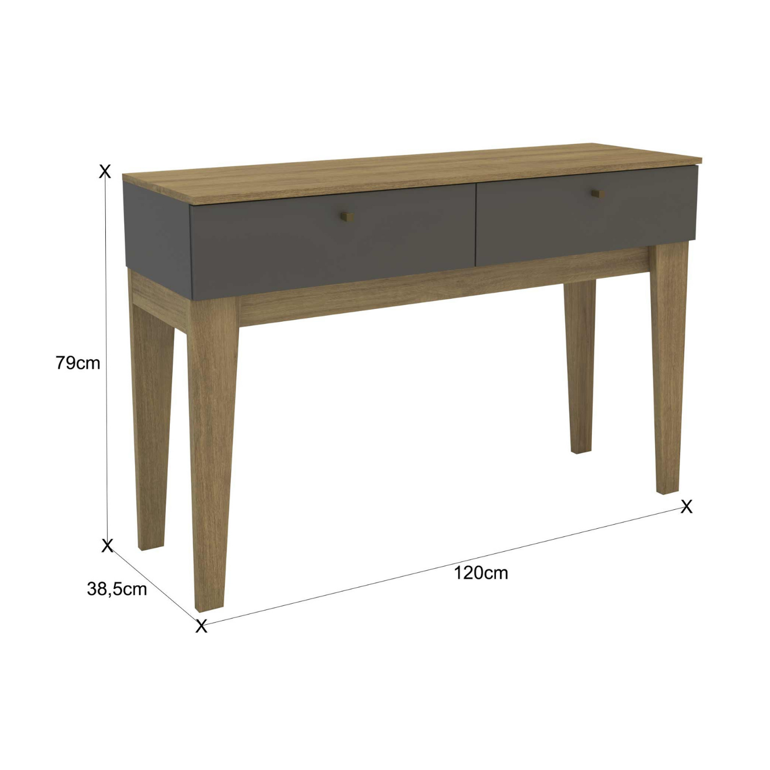 Mesa Arrimo 120x39x79 cm Roma