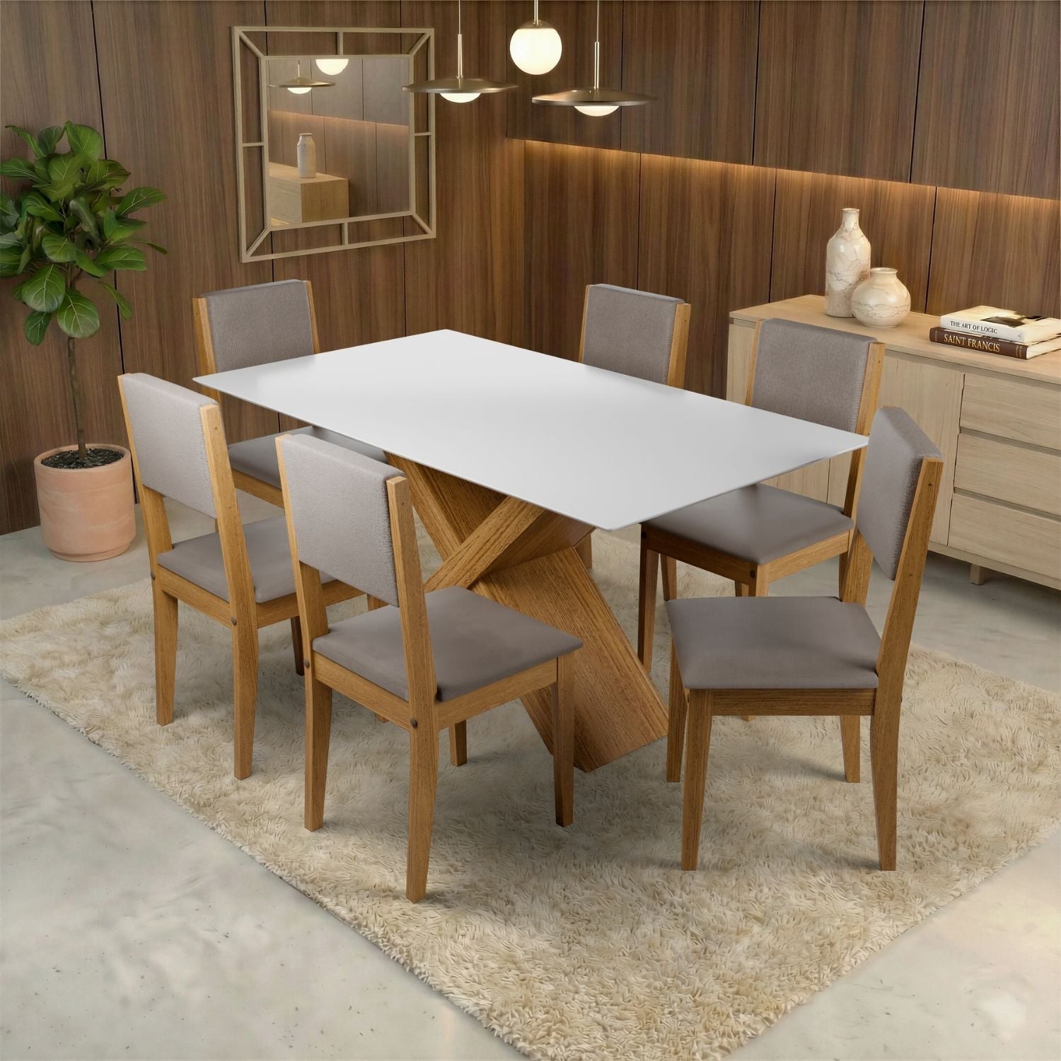 Mesa Comedor 160x90 cm Blanco Dubai