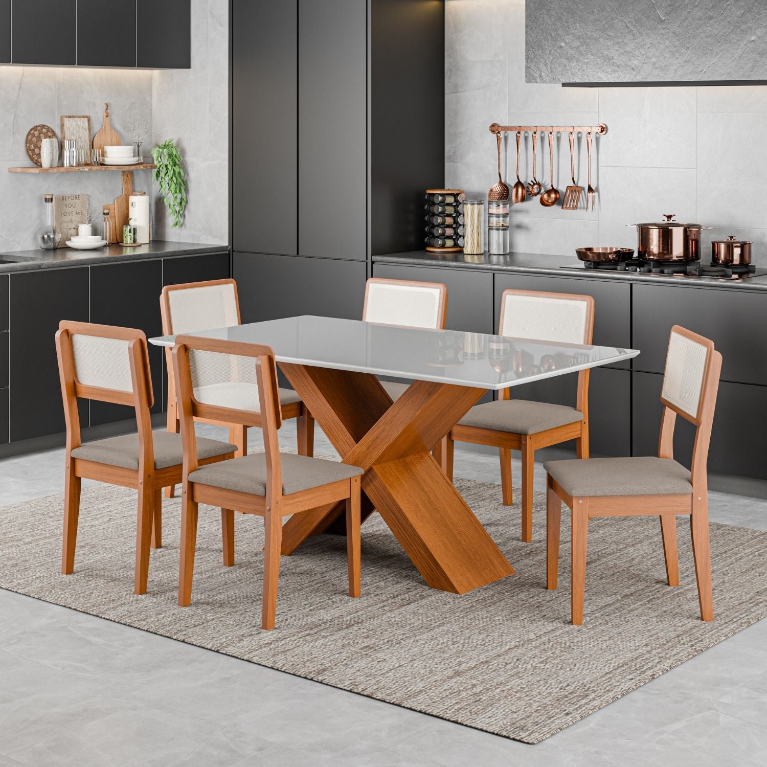 Mesa Comedor 160x90 cm Blanco Dubai