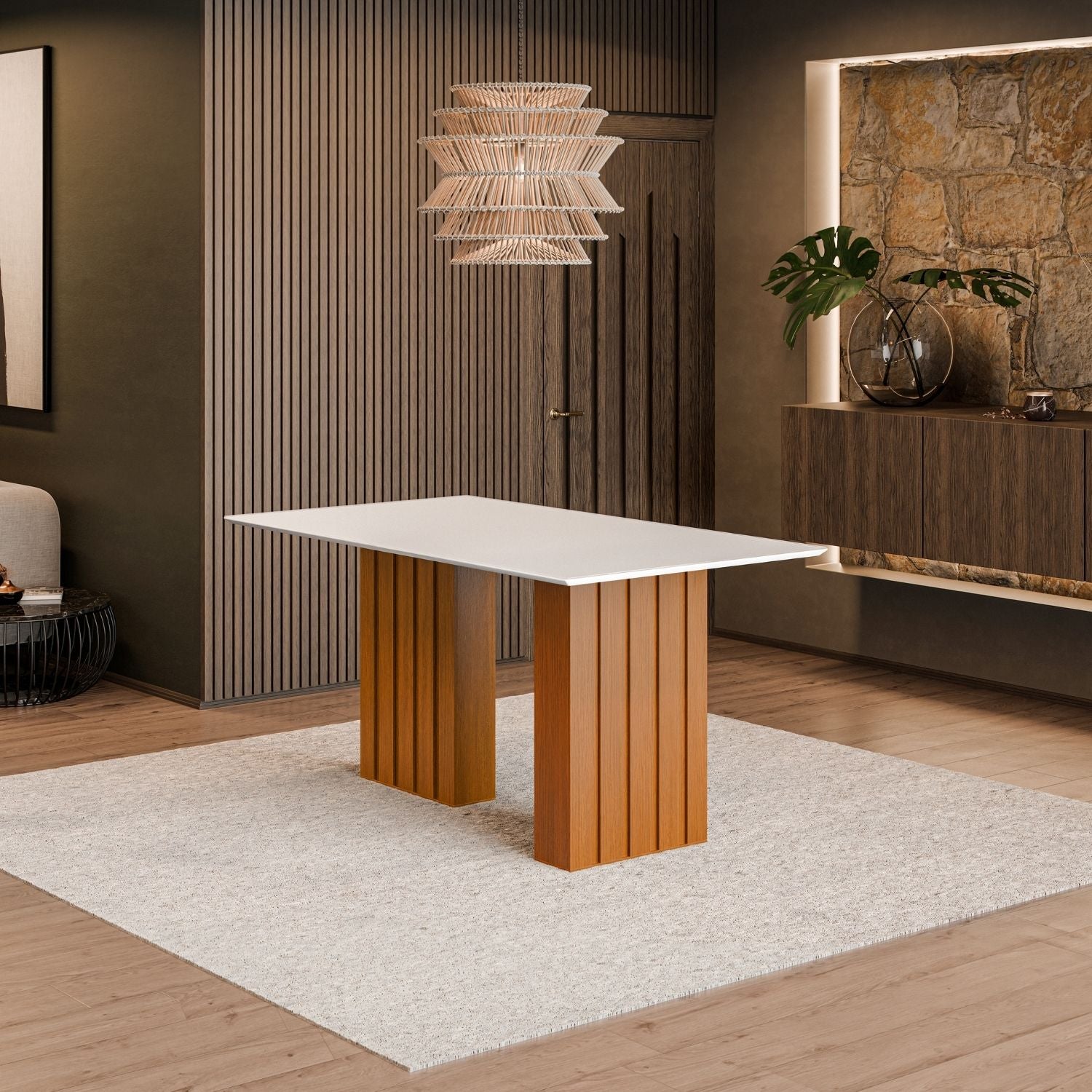 Mesa Comedor 160x90 cm Blanco Santiago