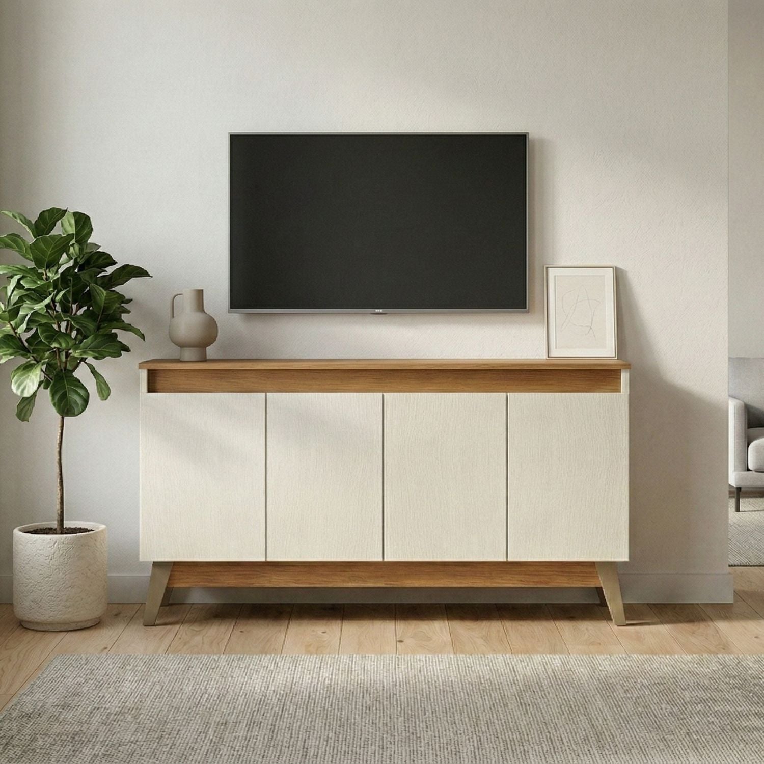 Aparador 4 Puertas Beige Trento
