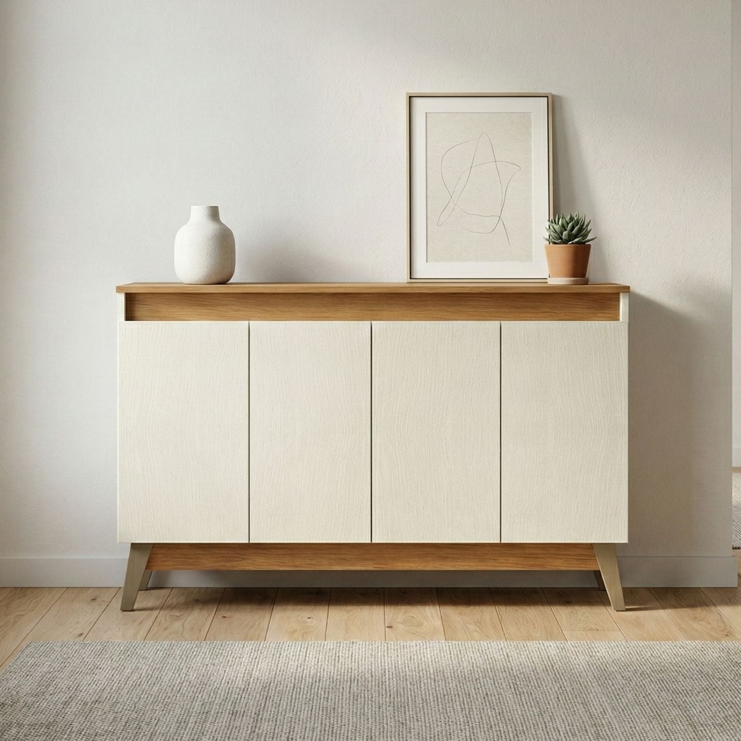 Aparador 4 Puertas Beige Trento