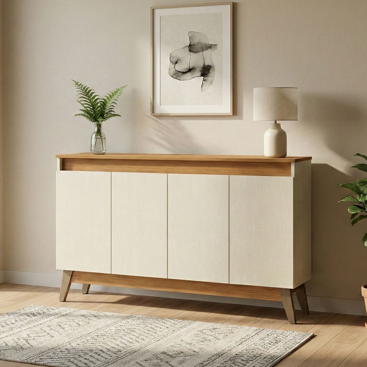 Aparador 4 Puertas Beige Trento