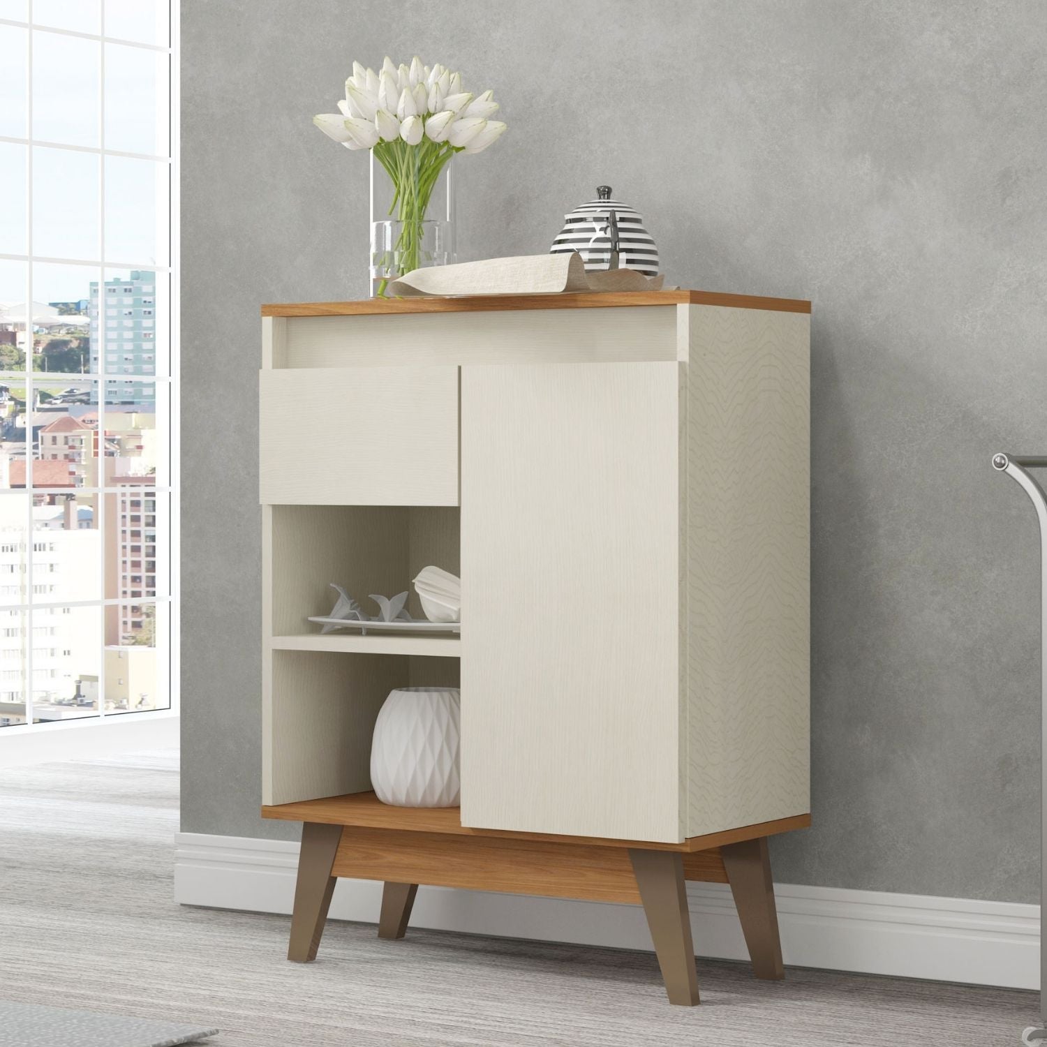 Aparador 1 Puerta · 1 Cajón Beige Marsala