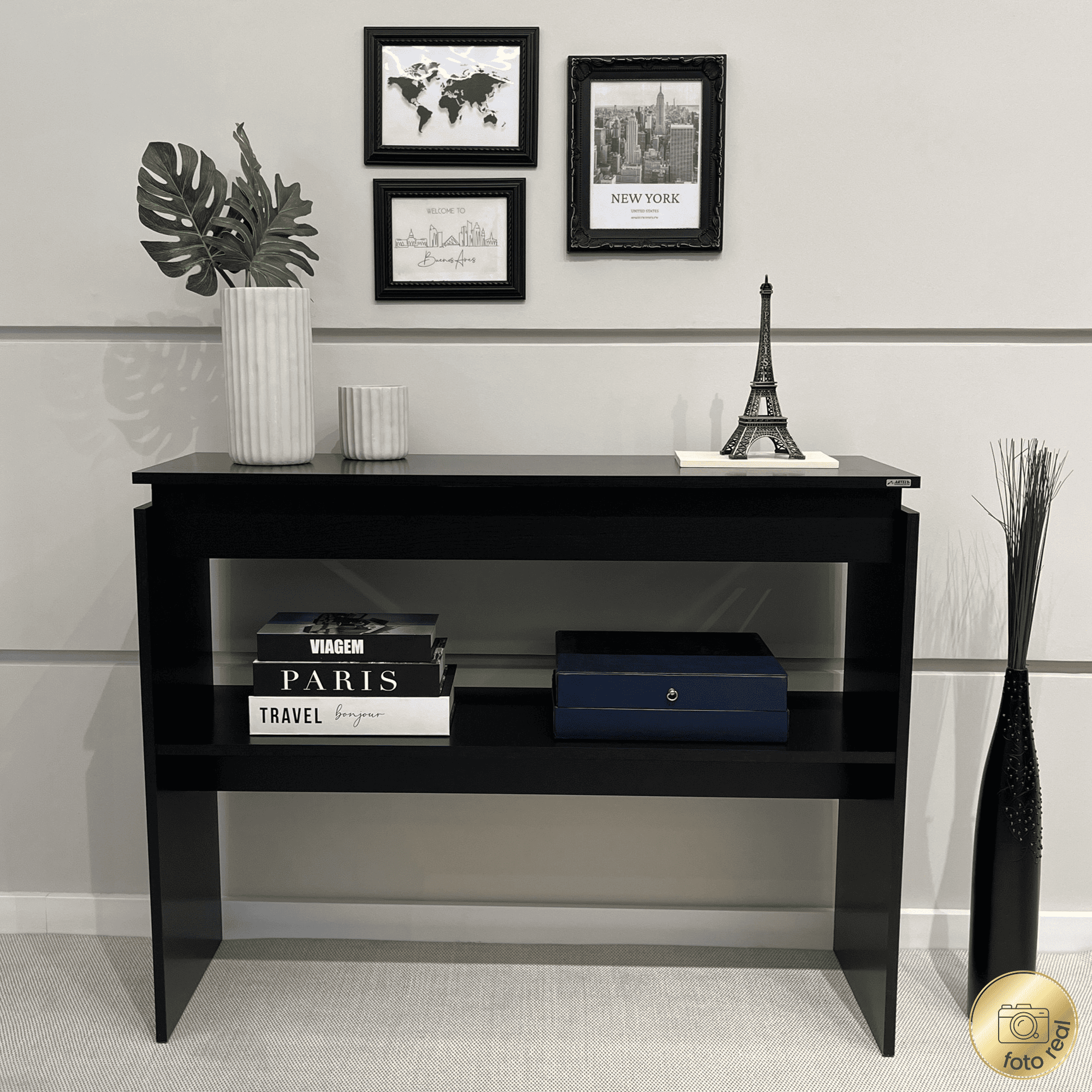 Mesa Arrimo Creta - Negro