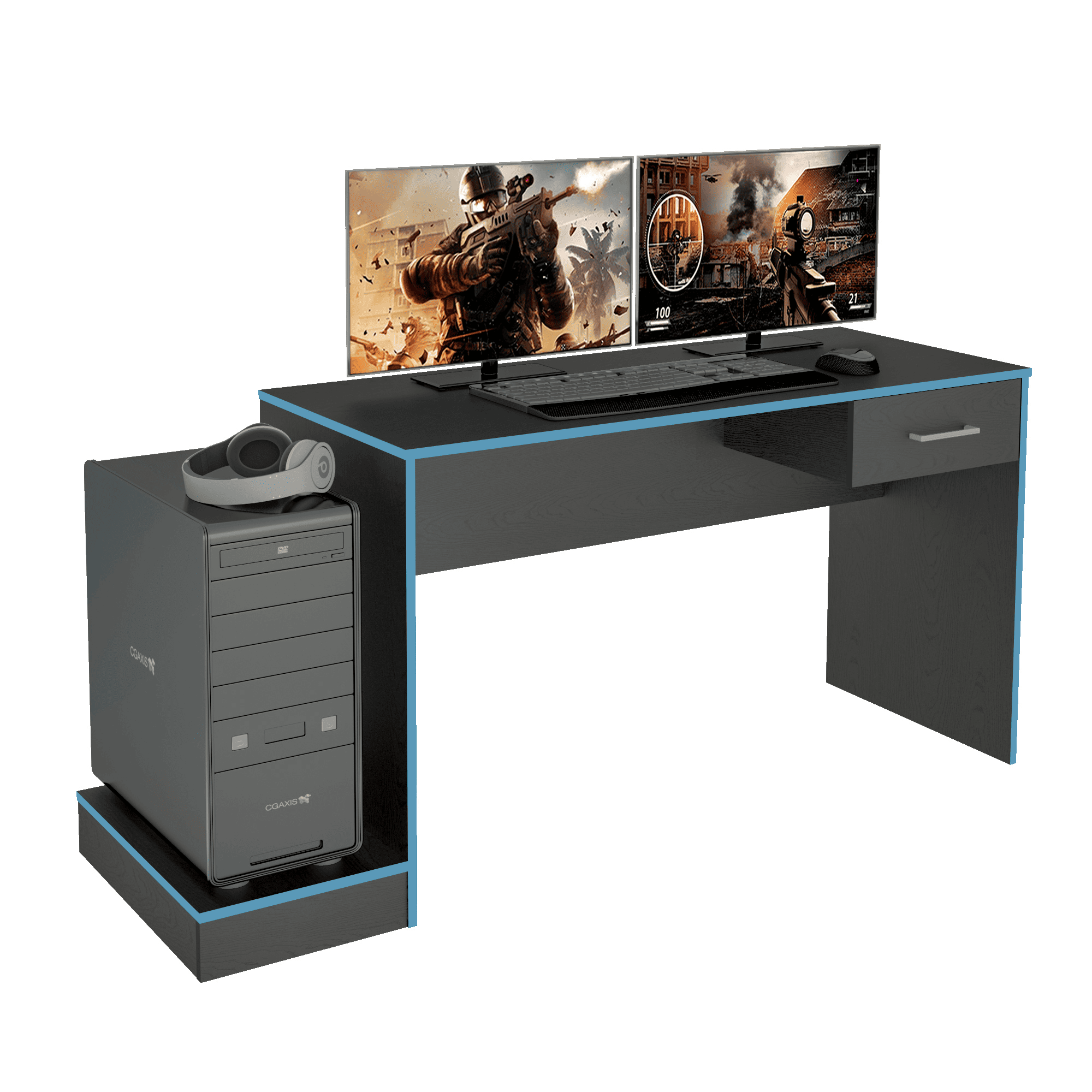 Escritorio Gamer Negro/Azul