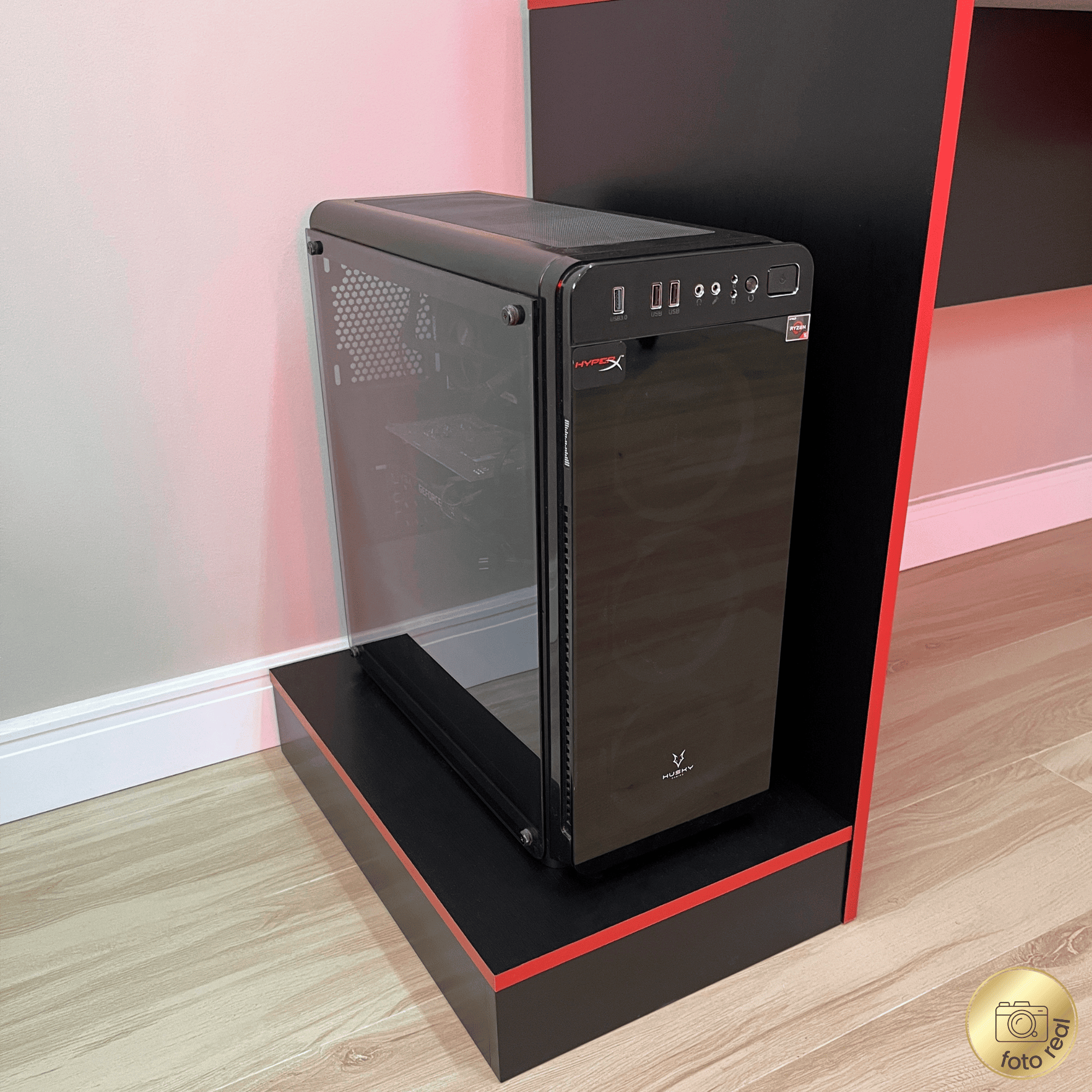 Escritorio Gamer Negro/Rojo