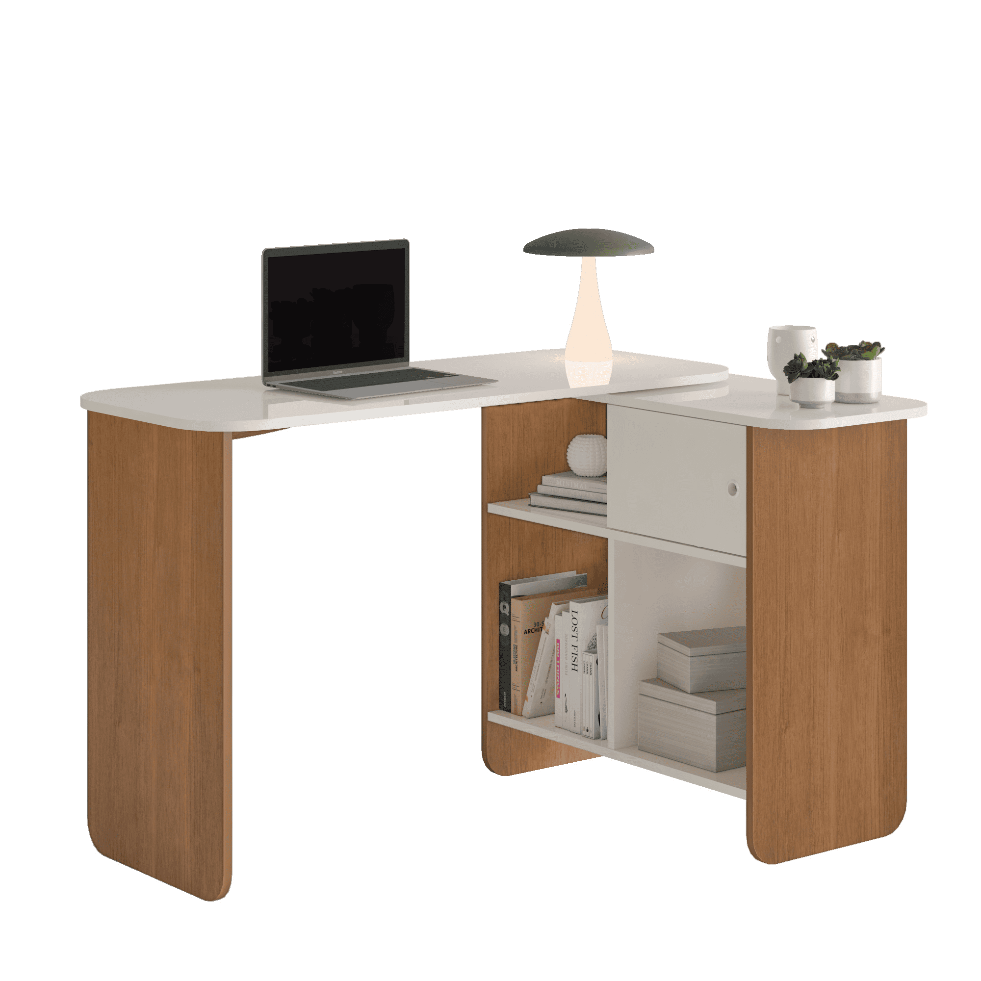 Escritorio Nomad Giratorio 360° Cerez/Offwhite