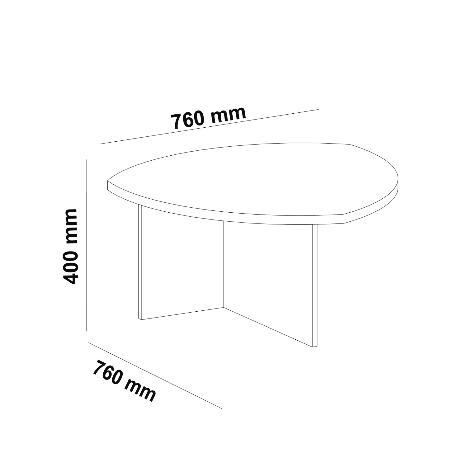 Mesa Centro 76x40x76 cm Delta