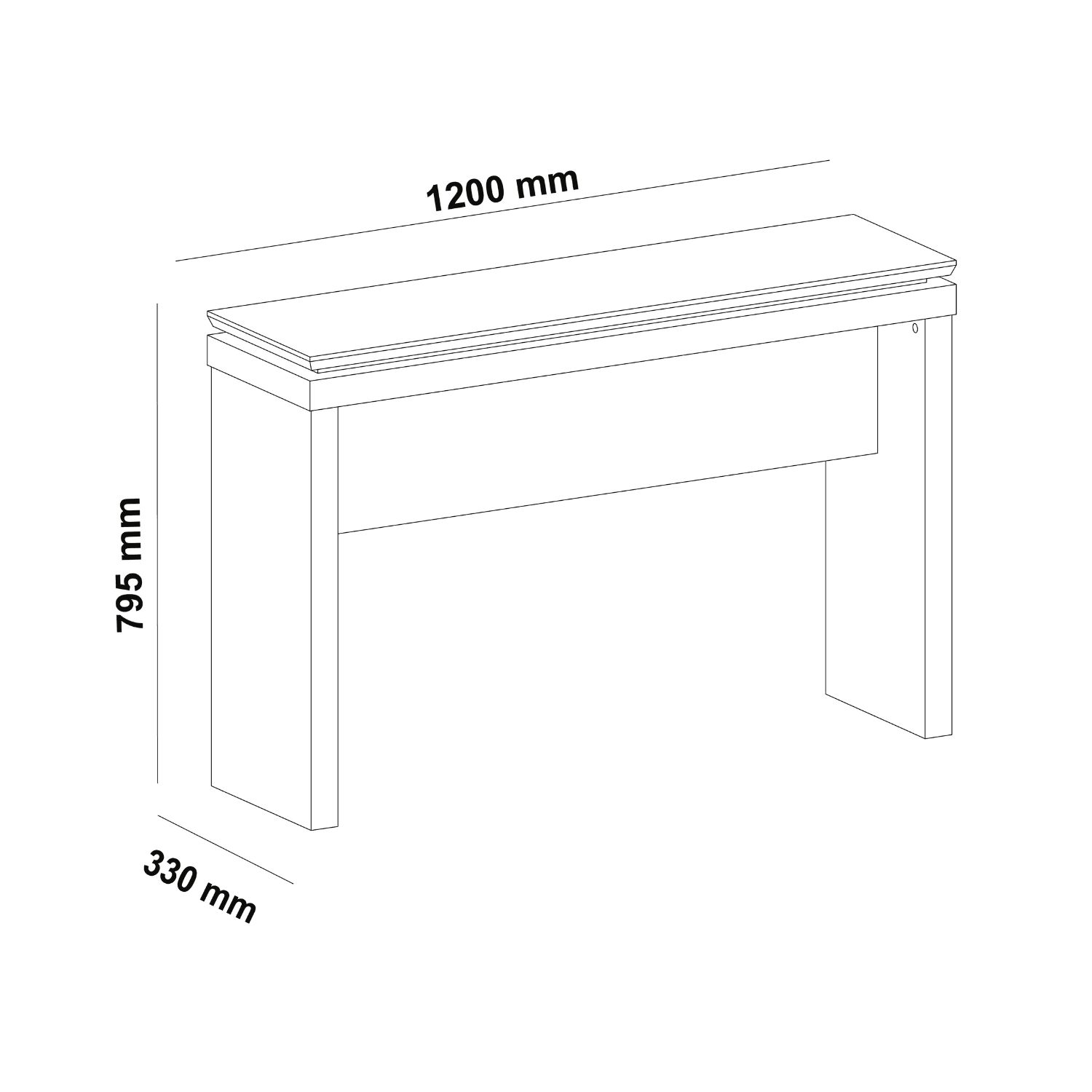 Mesa Arrimo 120x79x33 cm Luna