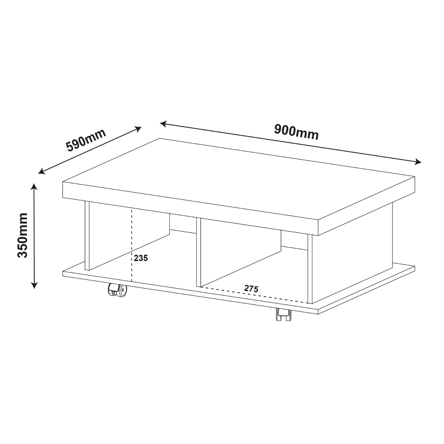 Mesa Centro 90x35x59 cm Dunas