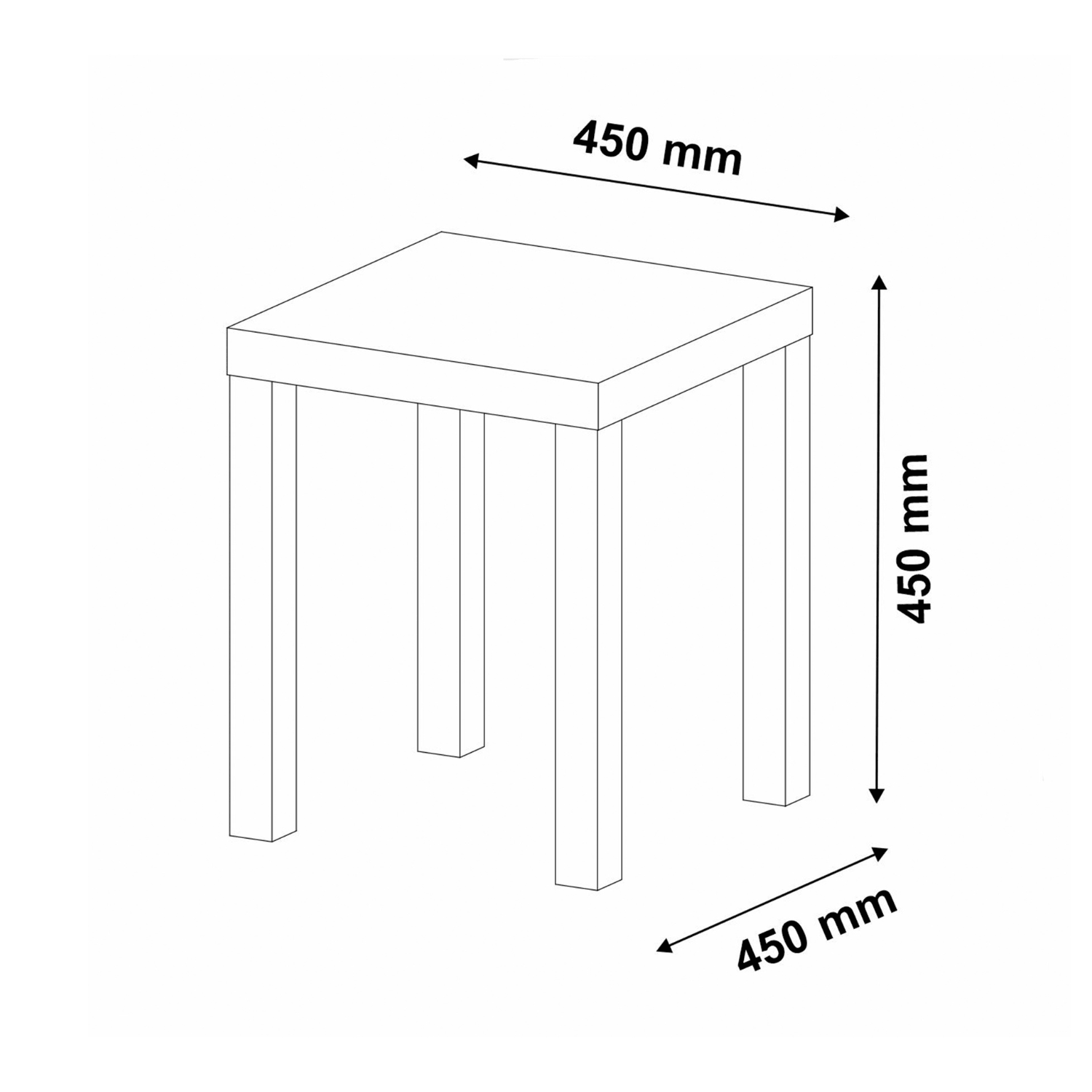 Mesa Arrimo 45x45x45 cm Up