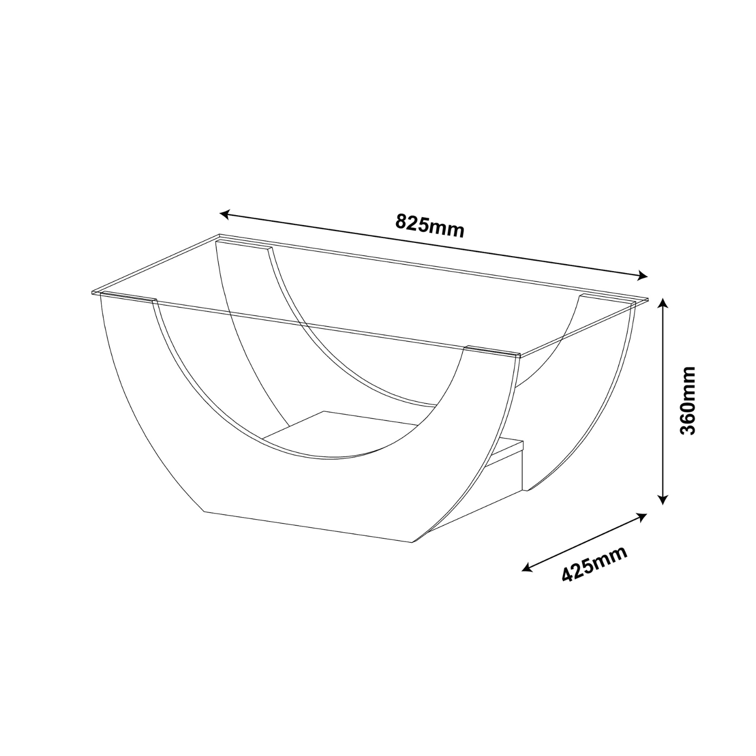 Mesa Centro 82x36x42 cm Onda