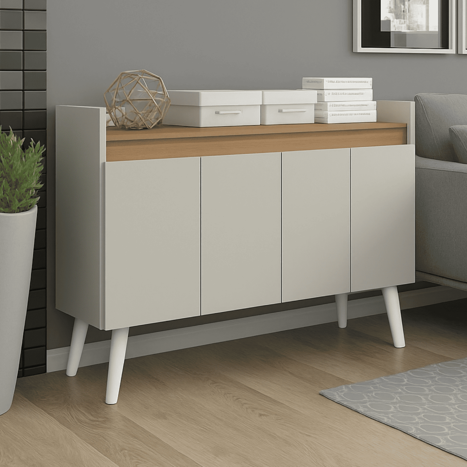 Aparador 4 Puertas 108x84x32 cm Verona
